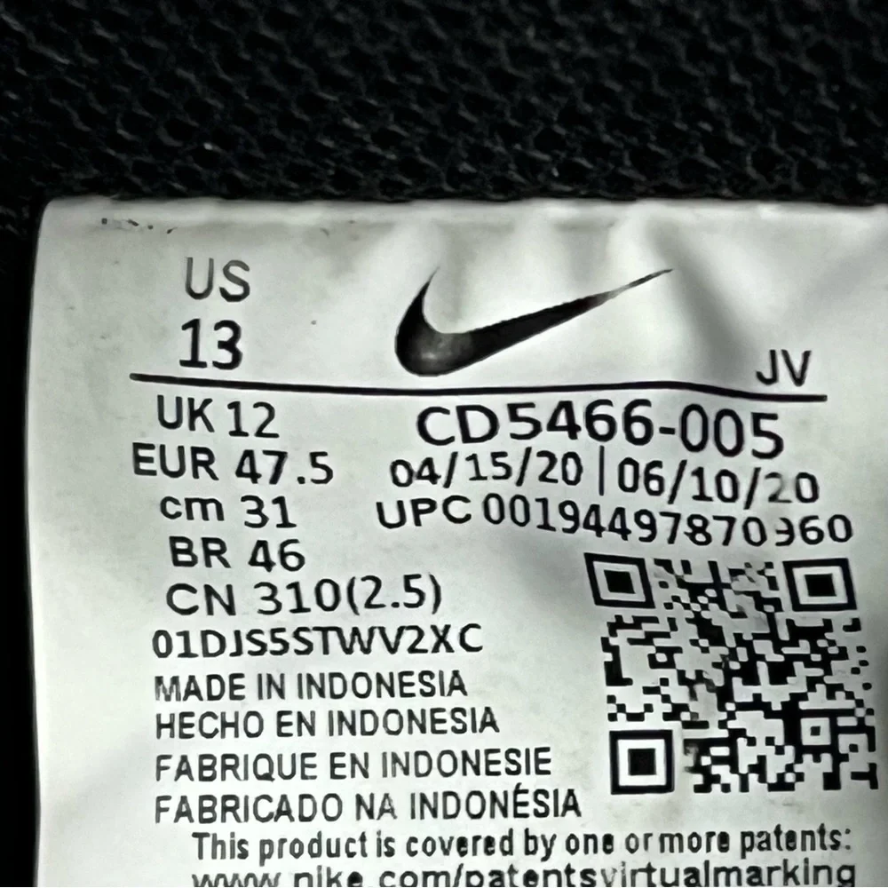 NIKE Court Vision Black Mid Rise Sneakers CD5466-005 Men’s 13 Gym Practice